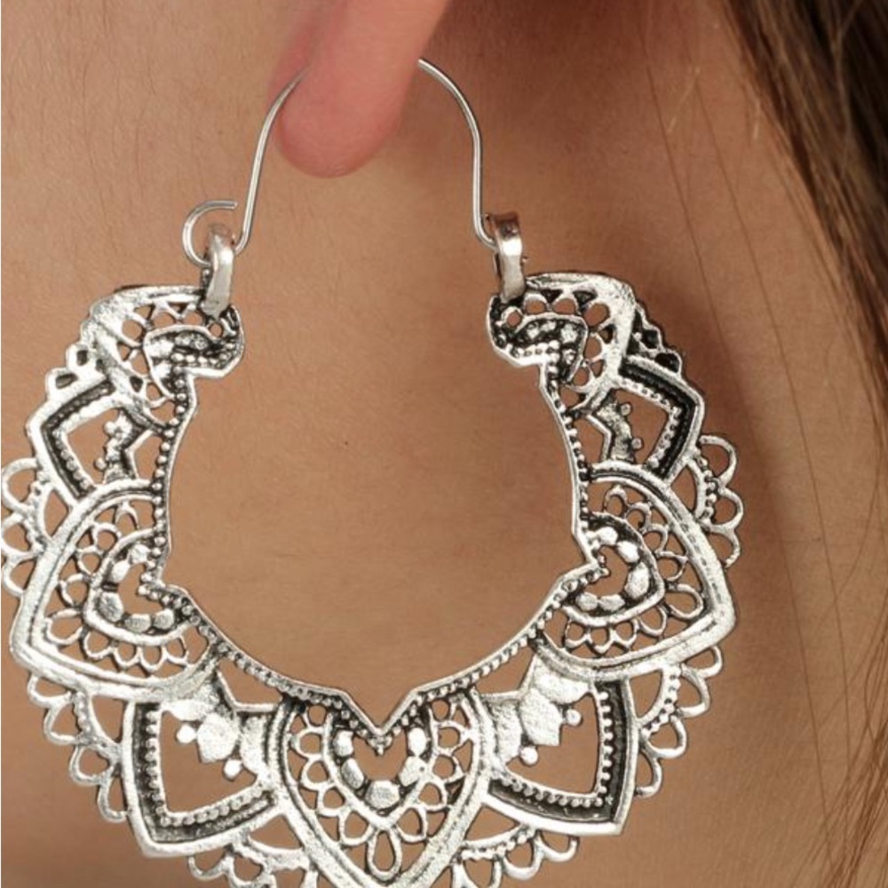 Triangle hoop earrings